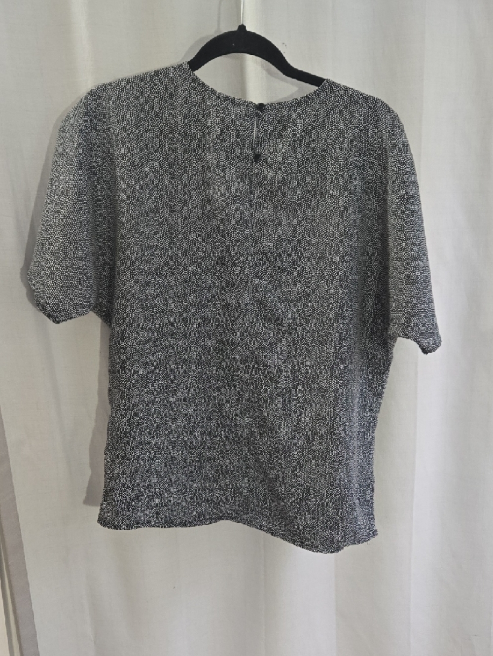 Nicola Black & White Micro‑Dot Blouse – Minimal Luxe Modern Look - Picture 6 of 10